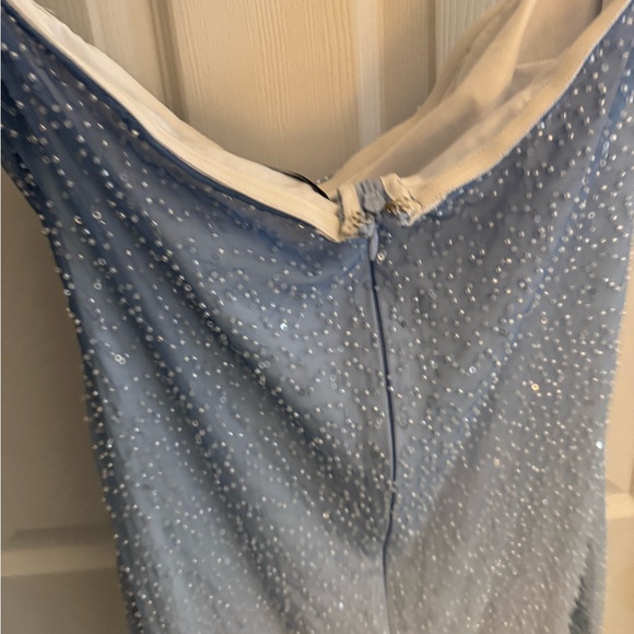 Blue Ombré beaded strapless LULUS dress - Picture 10 of 11